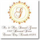Name Doodles - Square Address Labels/Stickers (Woodbury Orange)